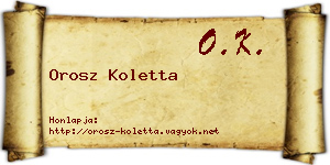 Orosz Koletta névjegykártya